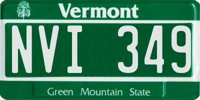 VT license plate NVI349