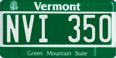 VT license plate NVI350