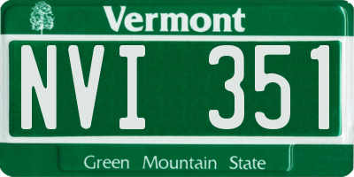 VT license plate NVI351