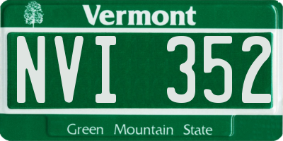 VT license plate NVI352