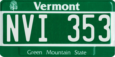 VT license plate NVI353