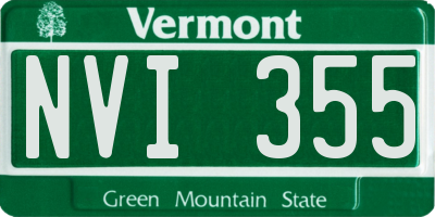 VT license plate NVI355