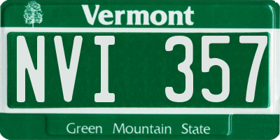 VT license plate NVI357
