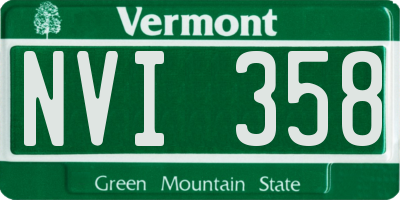 VT license plate NVI358