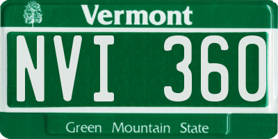 VT license plate NVI360