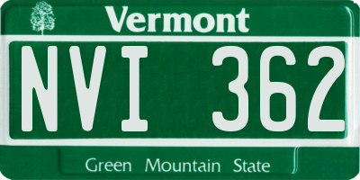 VT license plate NVI362
