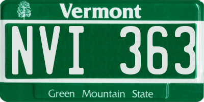 VT license plate NVI363