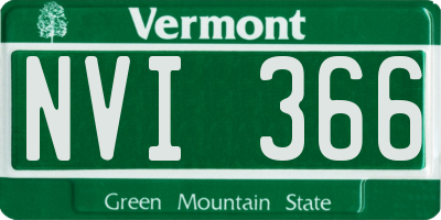 VT license plate NVI366