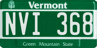 VT license plate NVI368