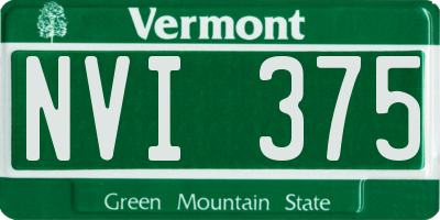 VT license plate NVI375