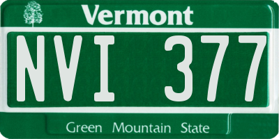 VT license plate NVI377