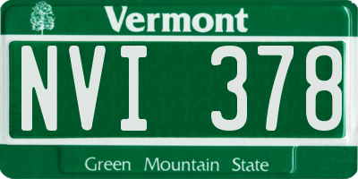 VT license plate NVI378