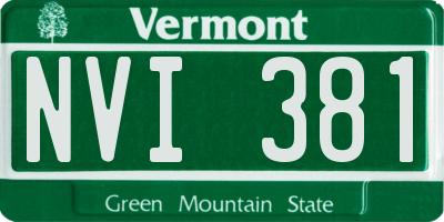 VT license plate NVI381