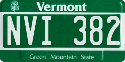 VT license plate NVI382