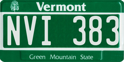 VT license plate NVI383