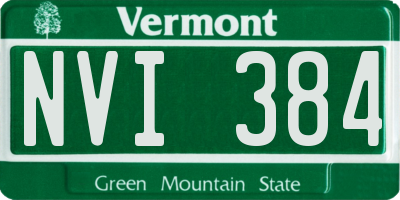 VT license plate NVI384