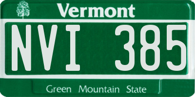 VT license plate NVI385