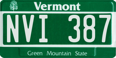 VT license plate NVI387