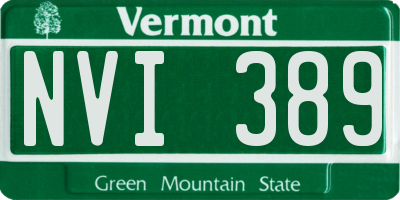 VT license plate NVI389