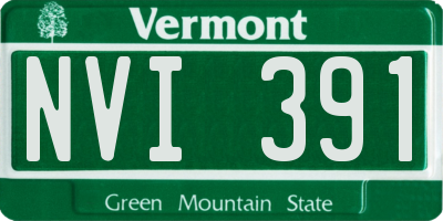 VT license plate NVI391