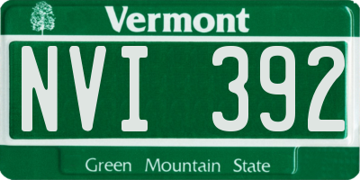 VT license plate NVI392
