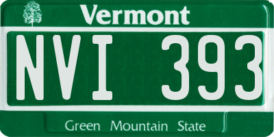 VT license plate NVI393