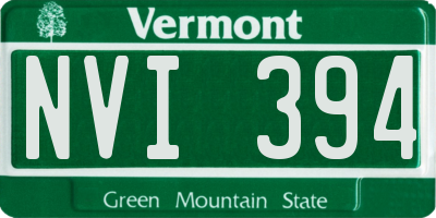 VT license plate NVI394