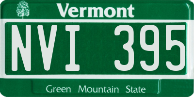 VT license plate NVI395