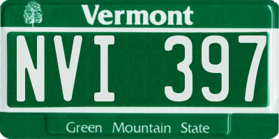 VT license plate NVI397