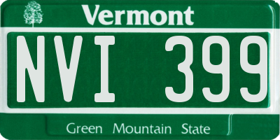 VT license plate NVI399