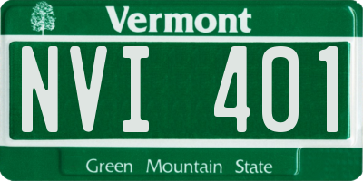 VT license plate NVI401