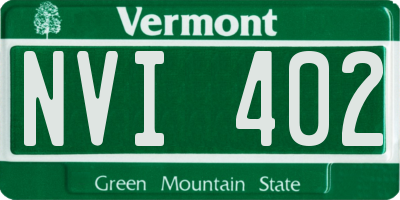 VT license plate NVI402