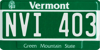VT license plate NVI403