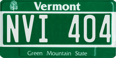 VT license plate NVI404
