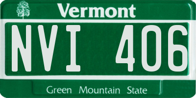 VT license plate NVI406