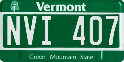 VT license plate NVI407
