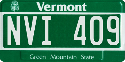VT license plate NVI409
