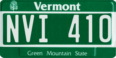 VT license plate NVI410