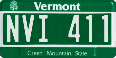 VT license plate NVI411