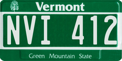 VT license plate NVI412