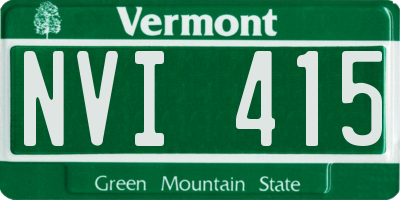 VT license plate NVI415