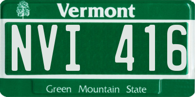 VT license plate NVI416