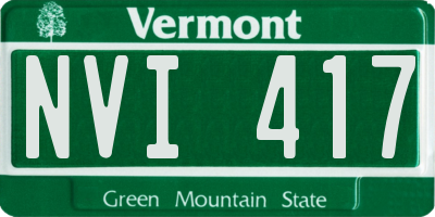 VT license plate NVI417