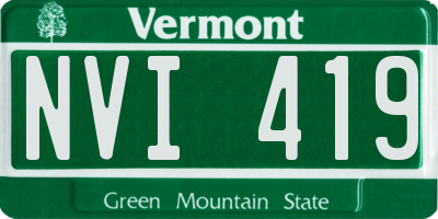 VT license plate NVI419