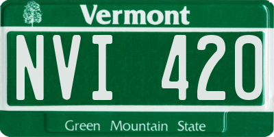 VT license plate NVI420