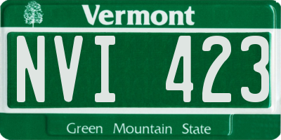 VT license plate NVI423
