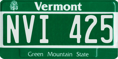 VT license plate NVI425