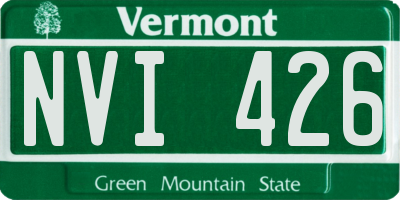 VT license plate NVI426
