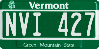 VT license plate NVI427