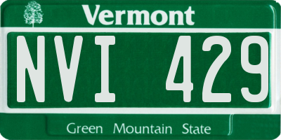 VT license plate NVI429